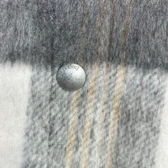 BlankNyc Cozy Gray Plaid Brushed Fleece Lined Shacket Shirt Jacket womens M new - Picture 6 of 13